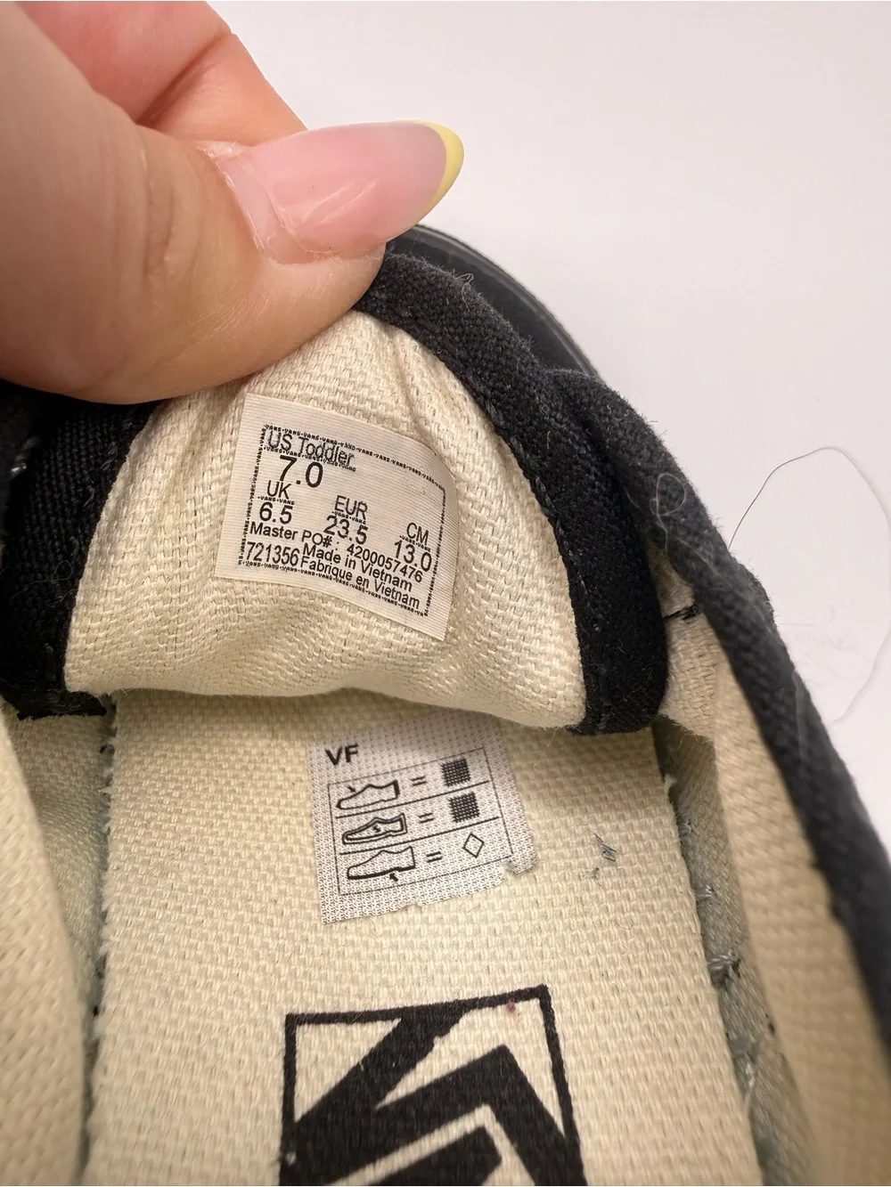 Vans Kids Black Canvas Low-Top Sneakers